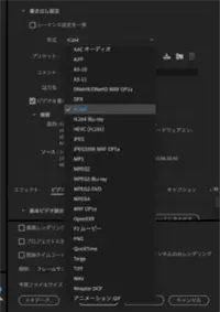 Premiere Proのエンコード設定１：形式は「H.264」2